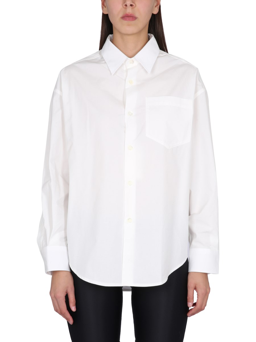 AMI PARIS CAMICIA BOXY FIT IN POPELINE DI COTONE