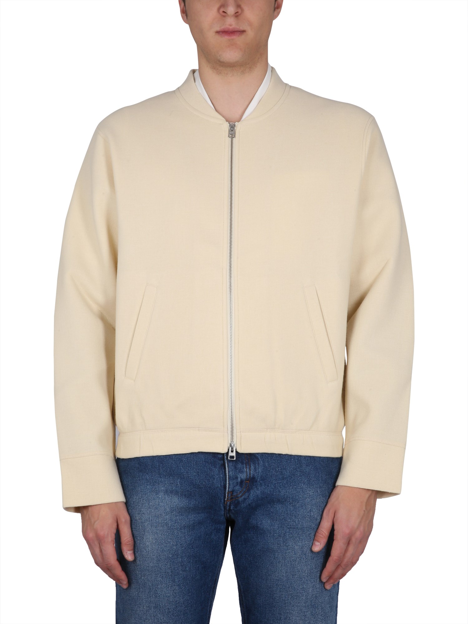Shop Ami Alexandre Mattiussi Jacket With Zip In White