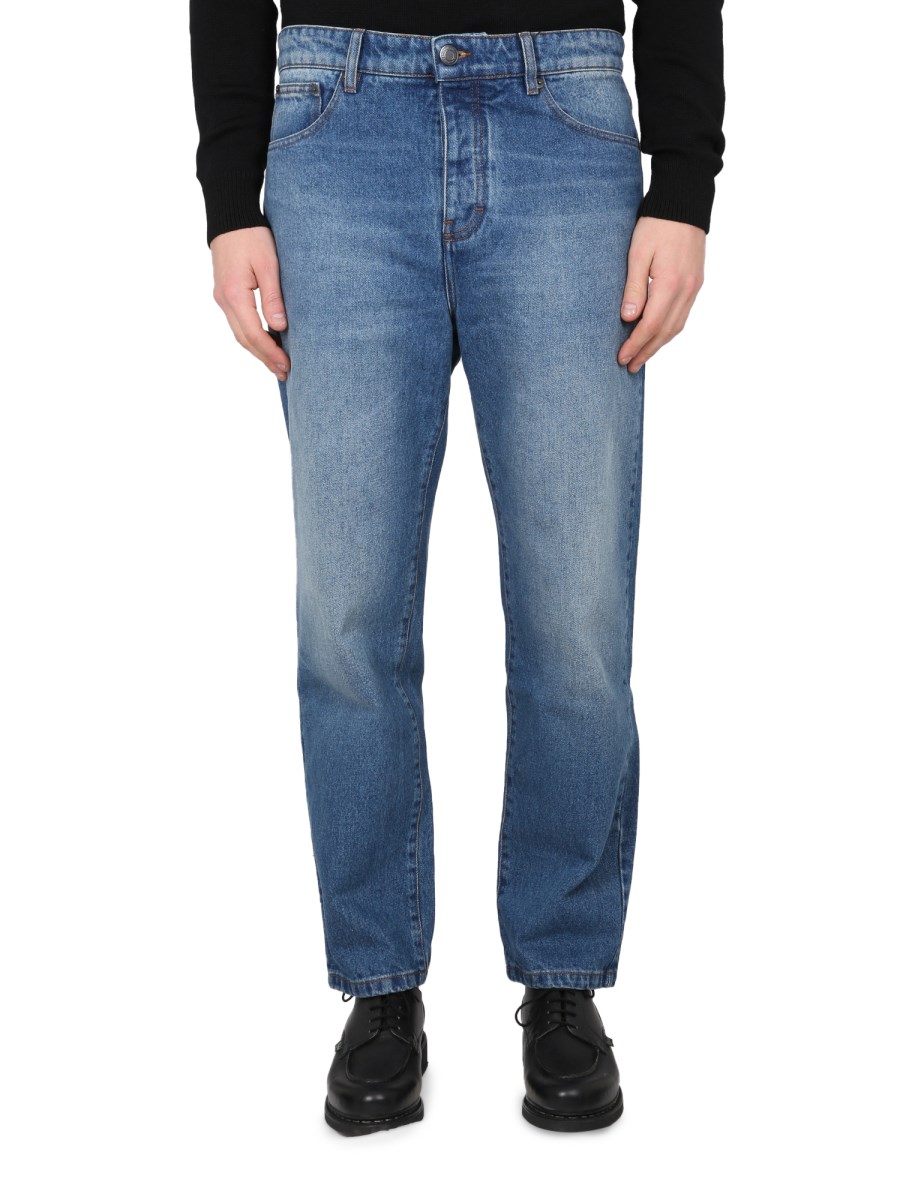 AMI PARIS JEANS TAPERED FIT IN DENIM DI COTONE