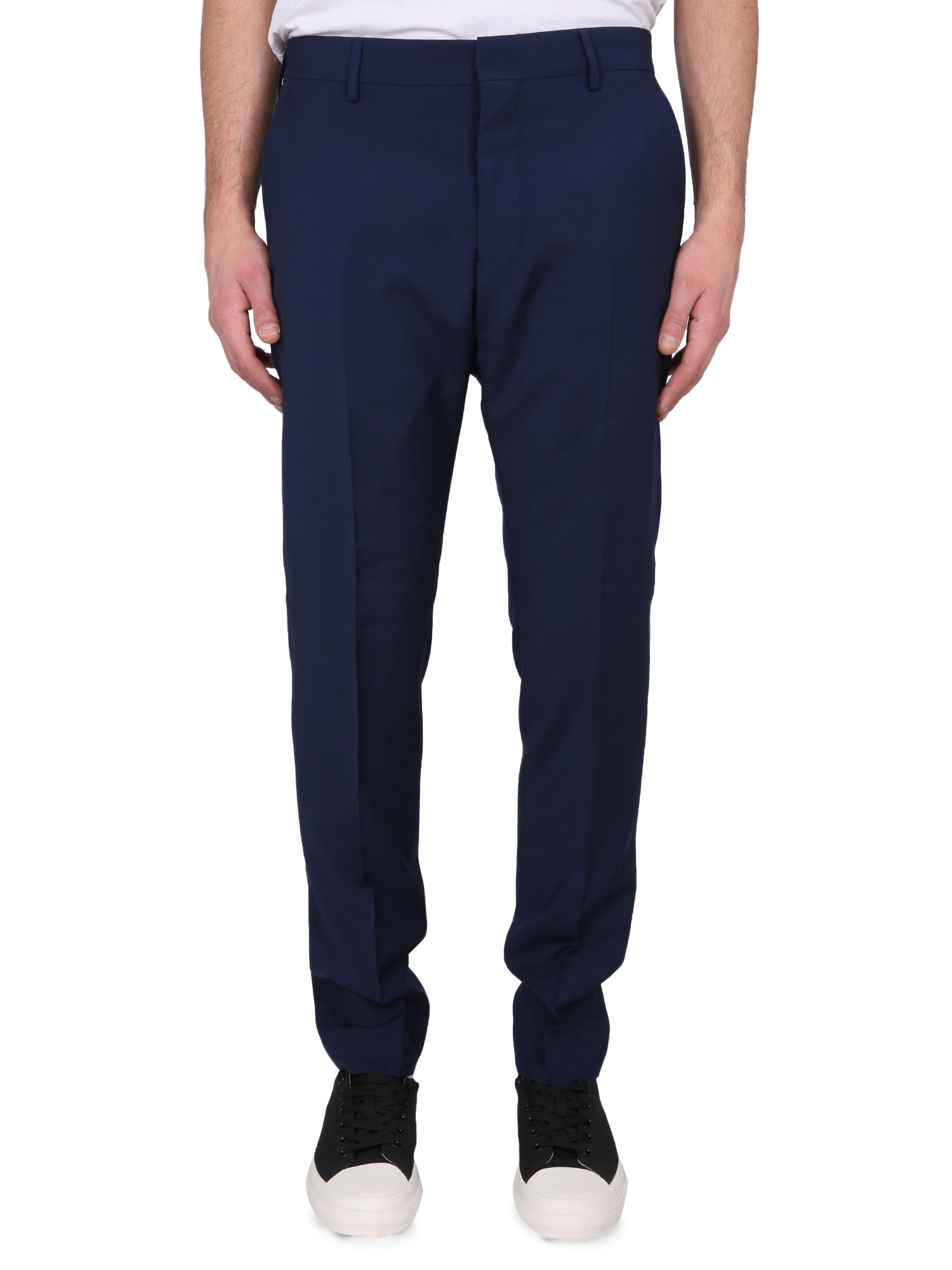 Ami Alexandre Mattiussi Ami Paris Men Cigarette Fit Pants In Blue