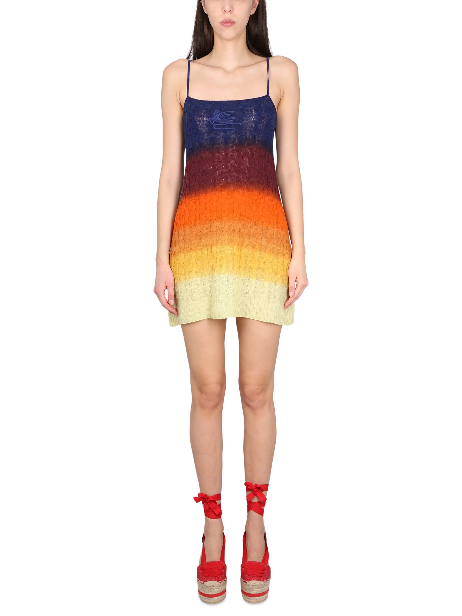 Etro Wool Mini Dress In Vibrant Hues In Multicolour