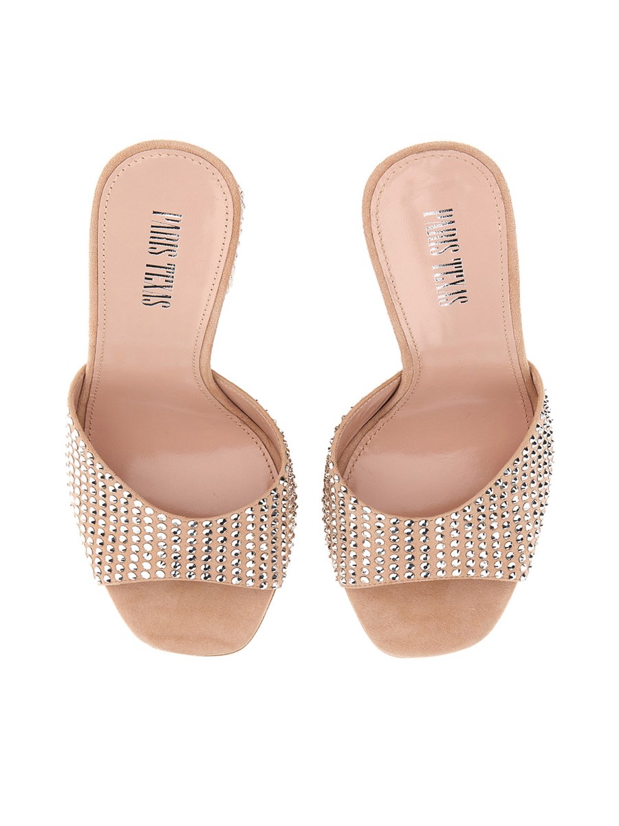 Paris Texas Holly crystal-embellished mules - Orange