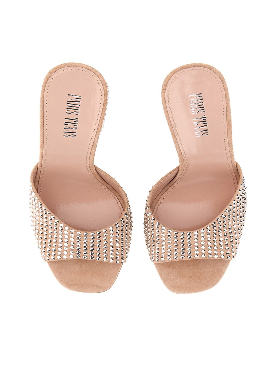 Paris Texas Holly crystal-embellished mules - Orange