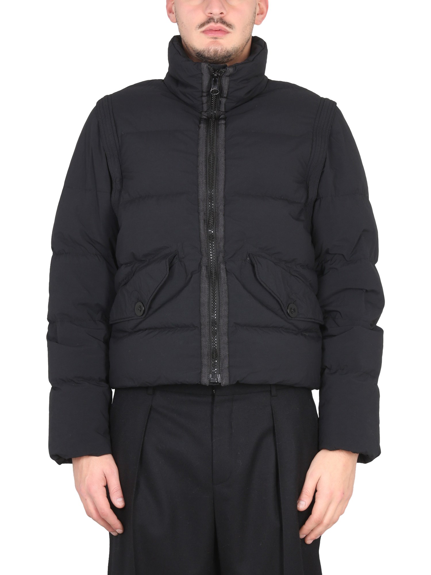 ten c down jacket with removable sleeves