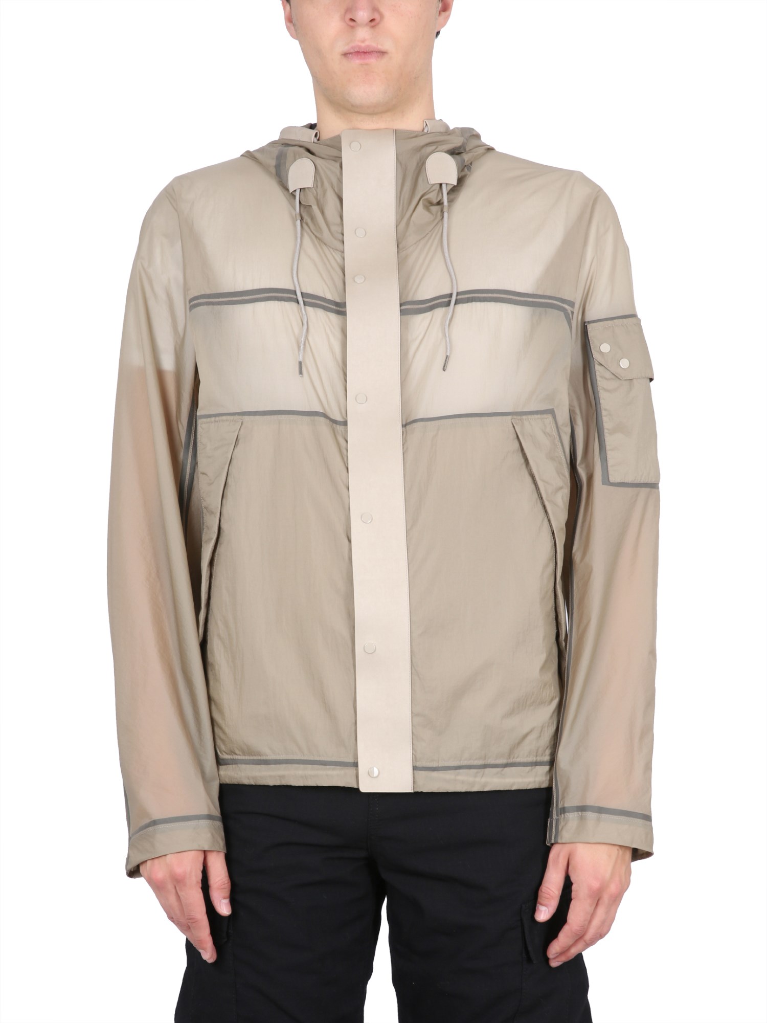 Shop Ten C Combo Bonded Anorak Jacket In Beige