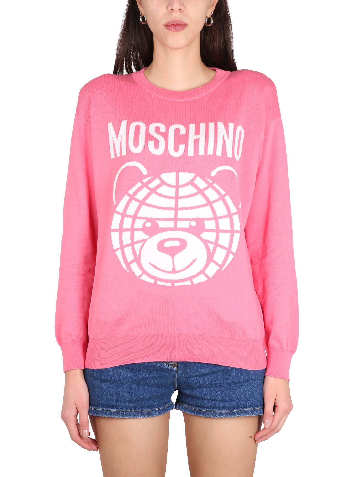 moschino cotton crew neck sweater