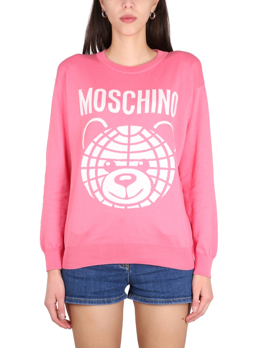 MOSCHINO MAGLIA CON MOTIVO LOGO IN COTONE