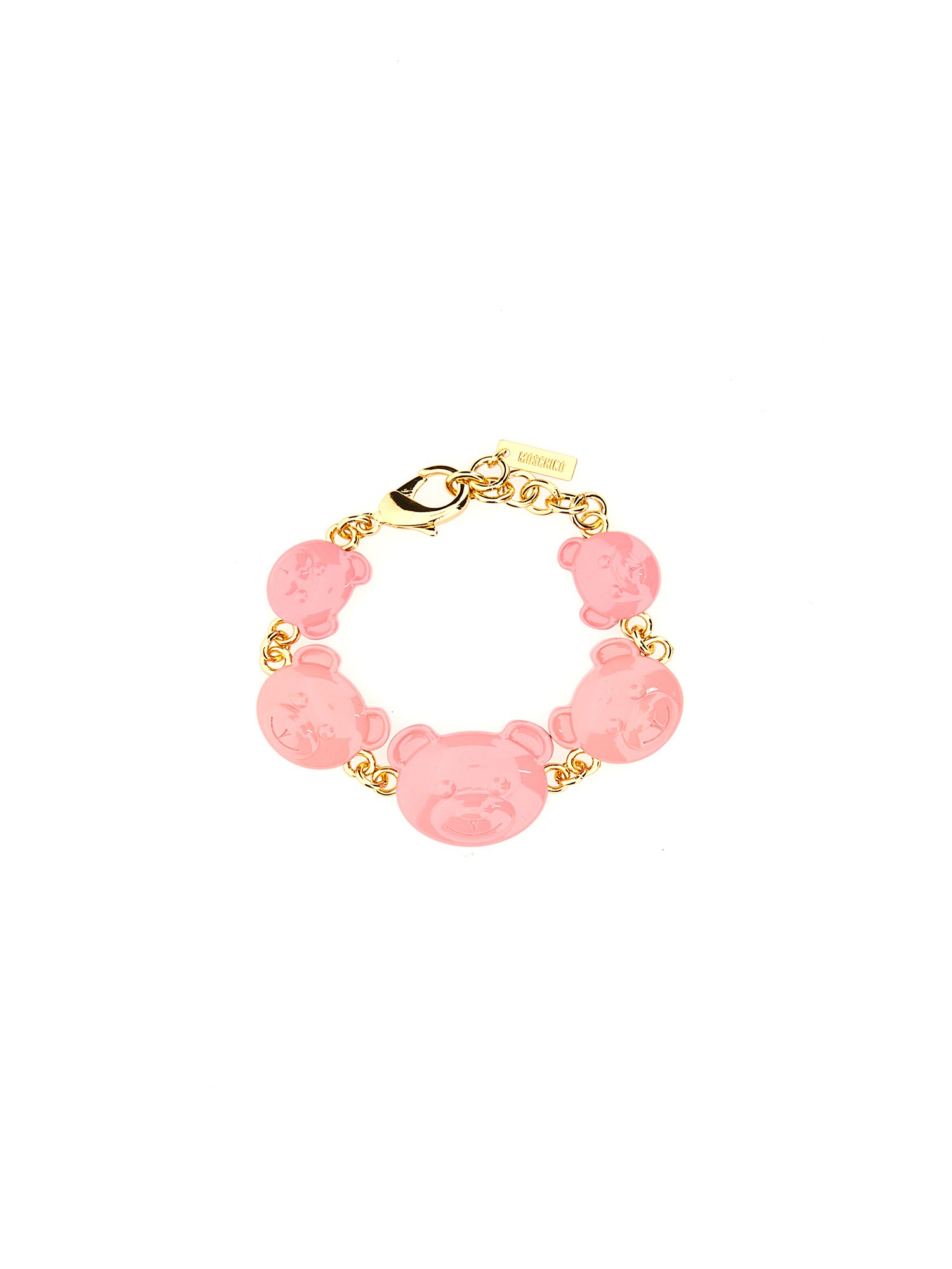 Shop Moschino "teddy Bear" Bracelet In Pink