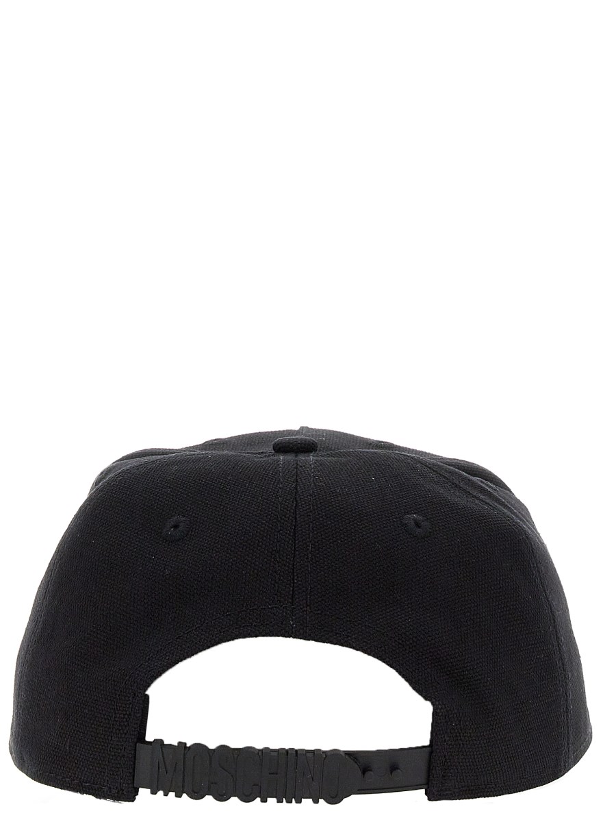 MOSCHINO - COTTON BASEBALL CAP WITH LOGO EMBROIDERY