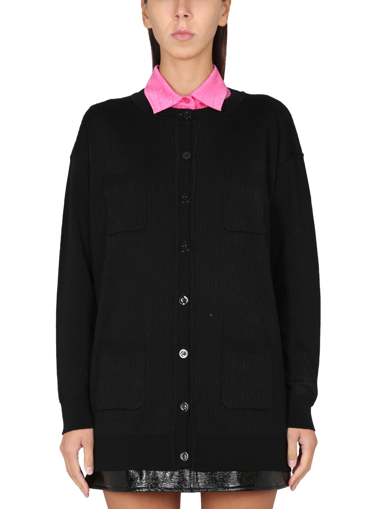 moschino cardigan with logo