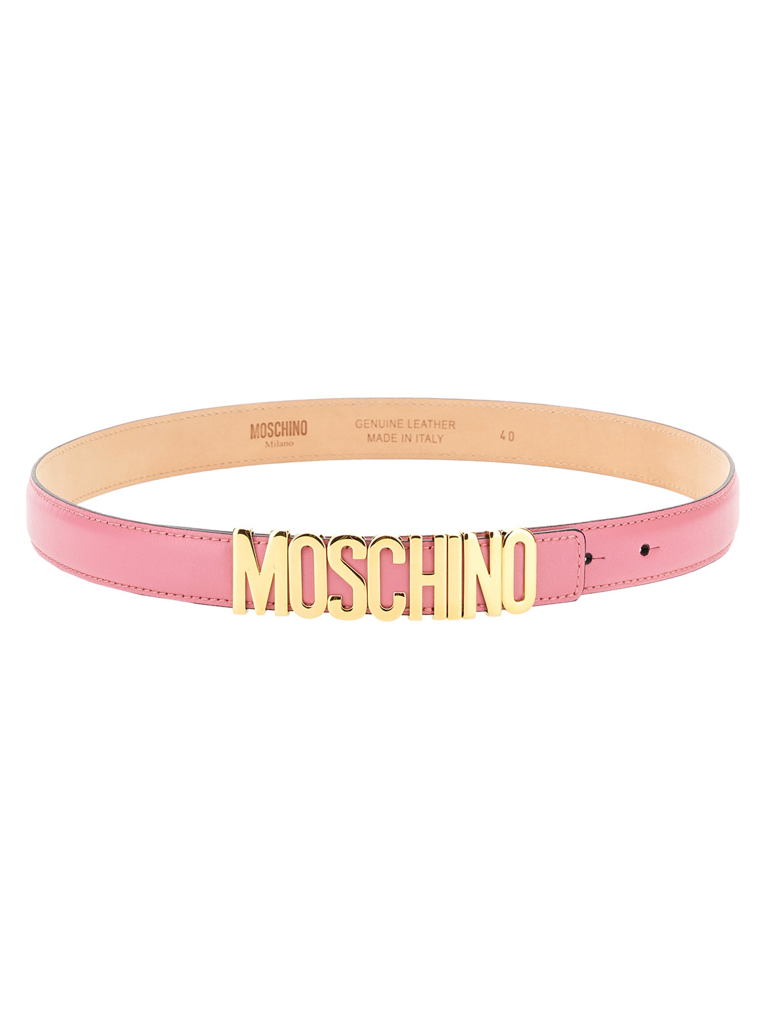 Moschino Logo Belt In Pink