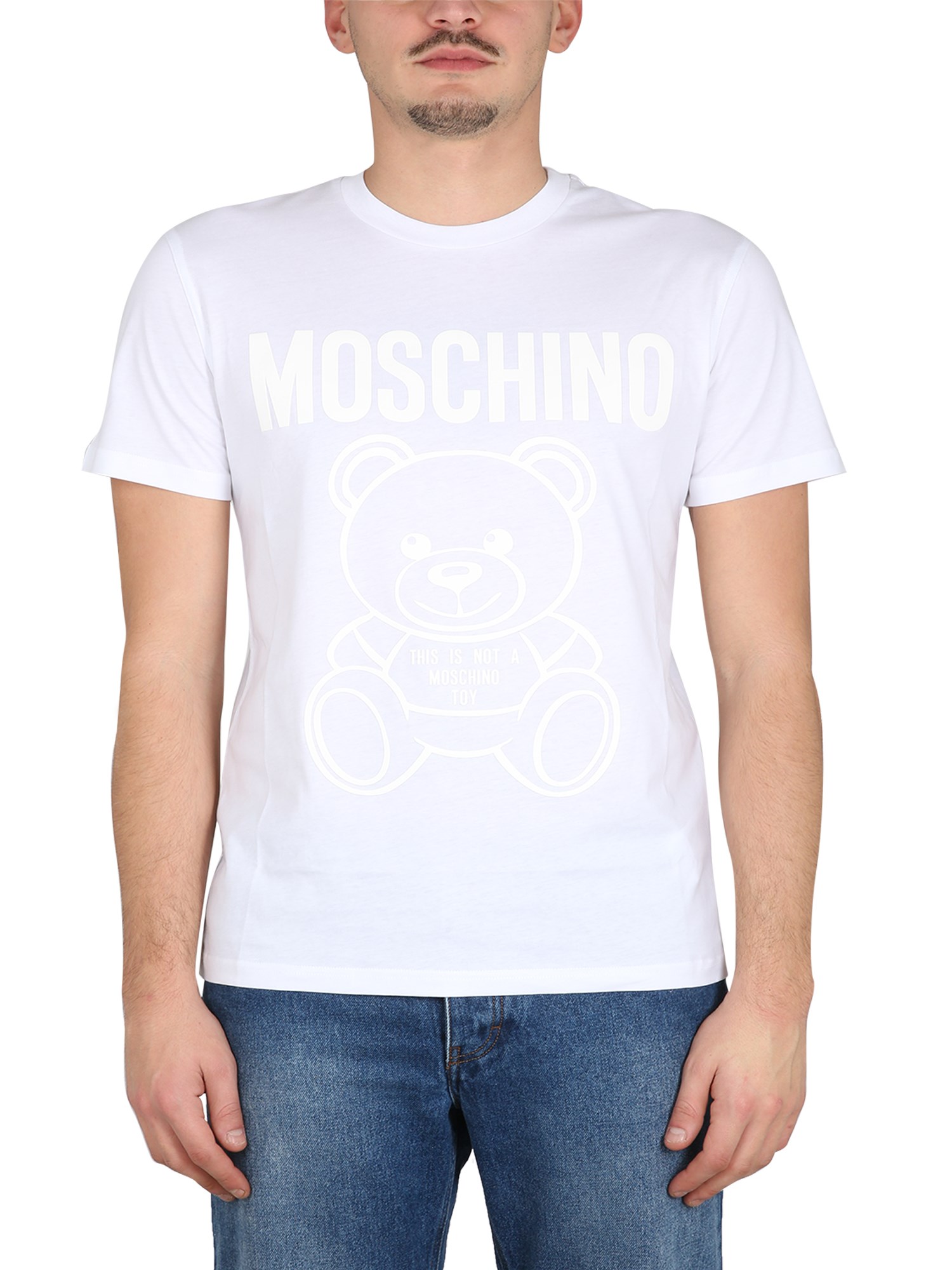 Shop Moschino Teddy Bear Organic Jersey T-shirt In White