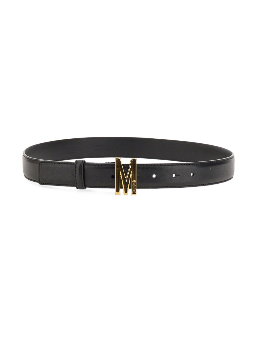 Moschino logo outlet belt