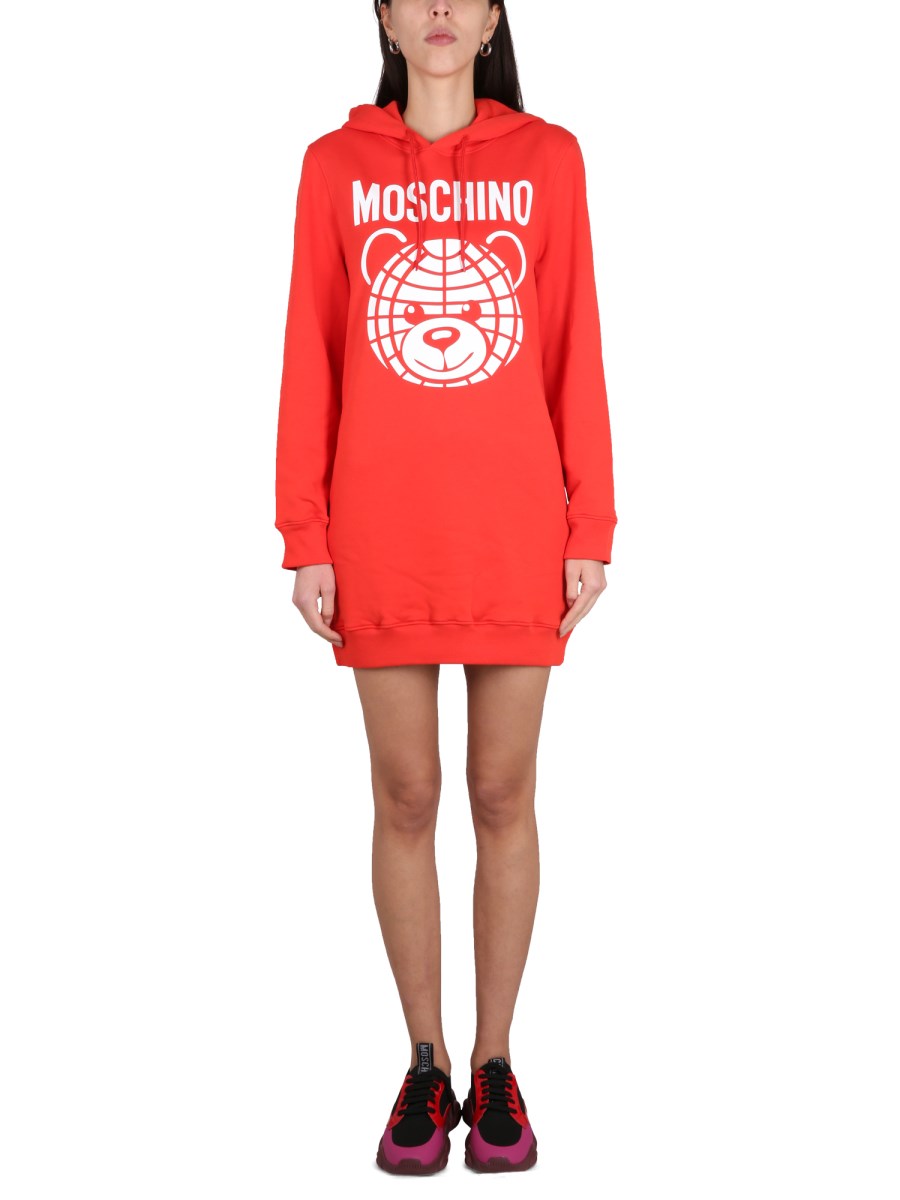 MOSCHINO FELPA IN COTONE CON STAMPA LOGO