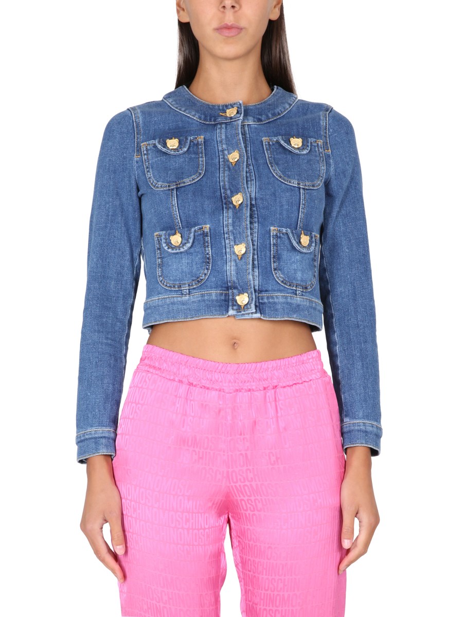 Denim best sale jacket teddy