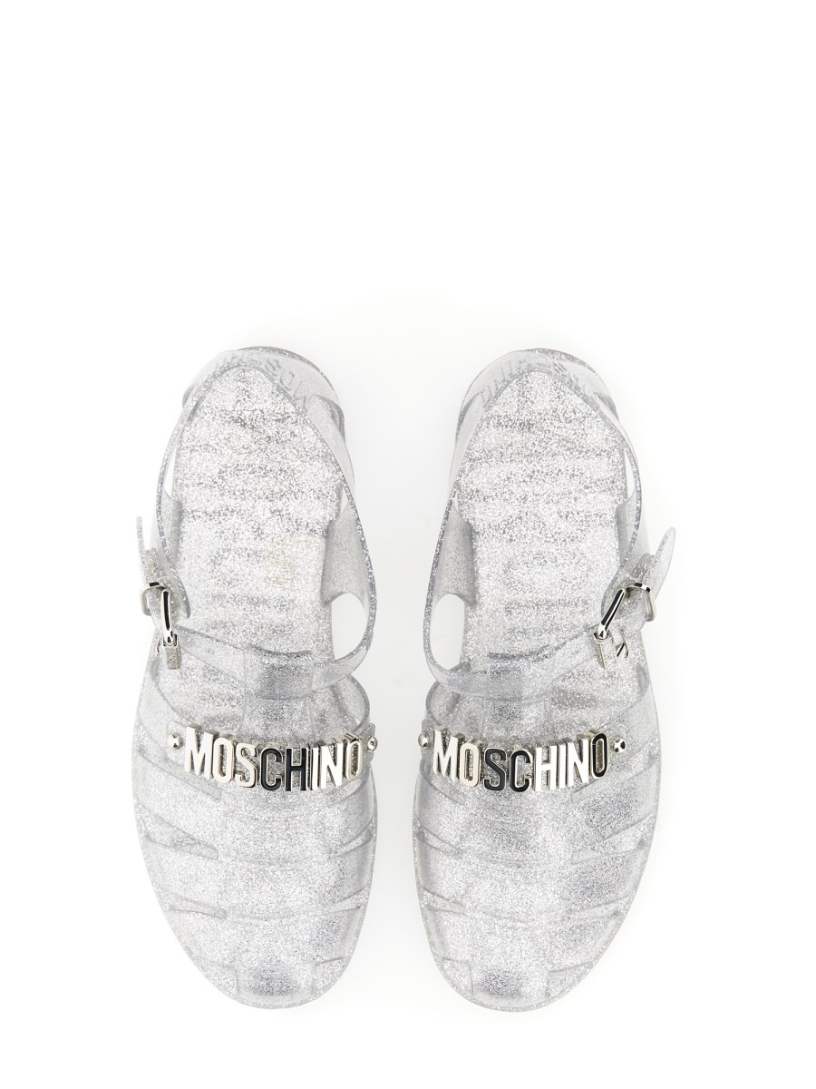 MOSCHINO RUBBER SANDAL WITH LOGO Eleonora Bonucci