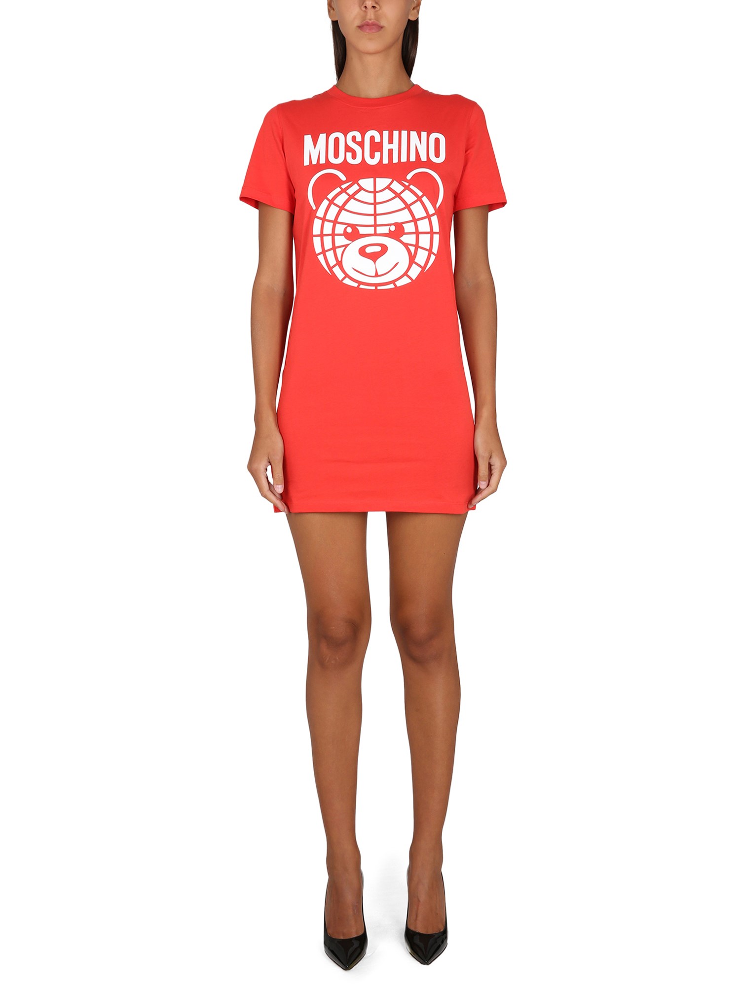 moschino logo print dress
