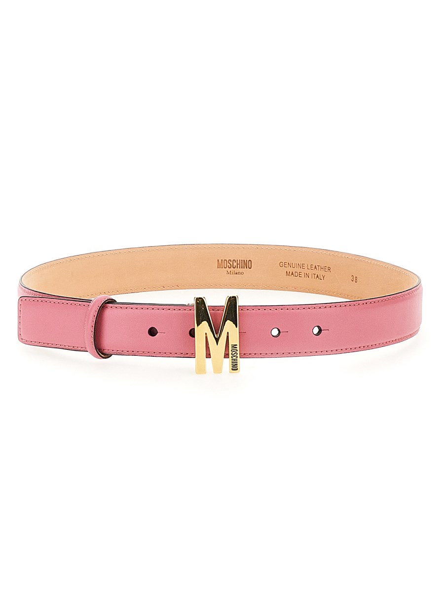 Moschino logo outlet belt