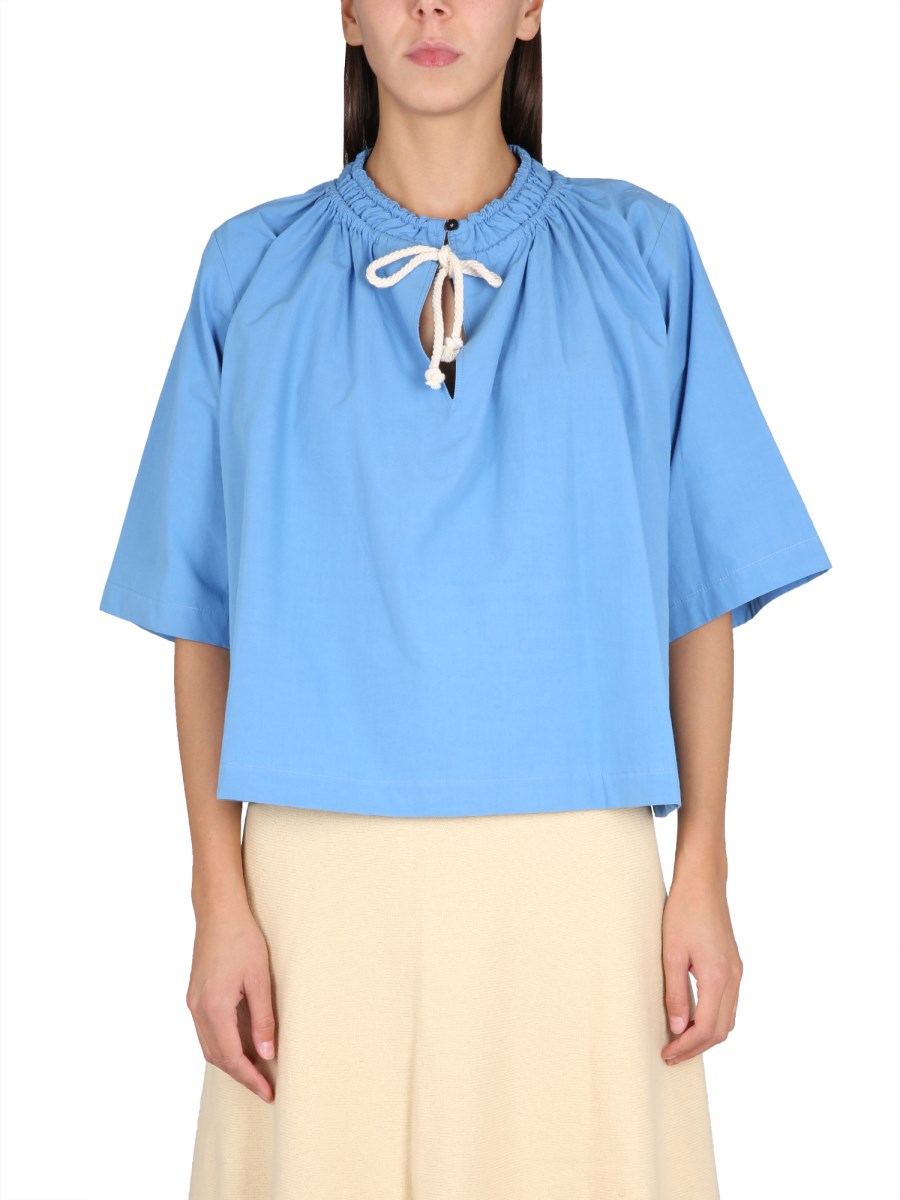 JIL SANDER TOP IN COTONE CON COULISSE