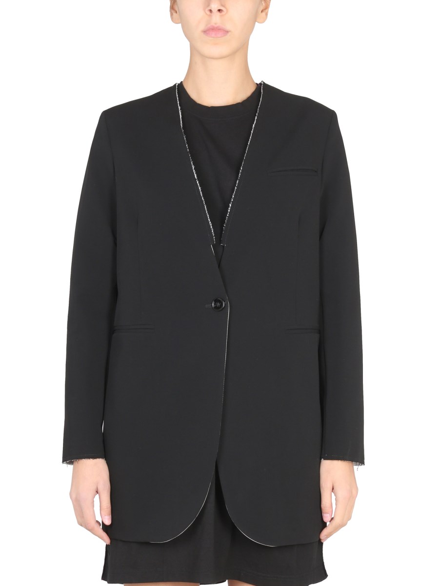 MM6 MAISON MARGIELA - RAW CUT BLAZER IN TECHNICAL FABRIC