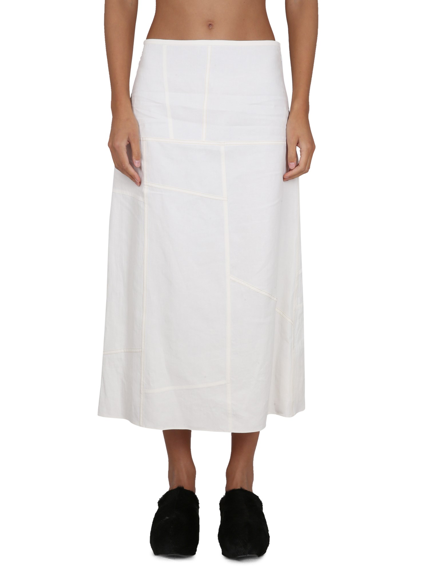 Shop Jil Sander Cotton Skirt In White