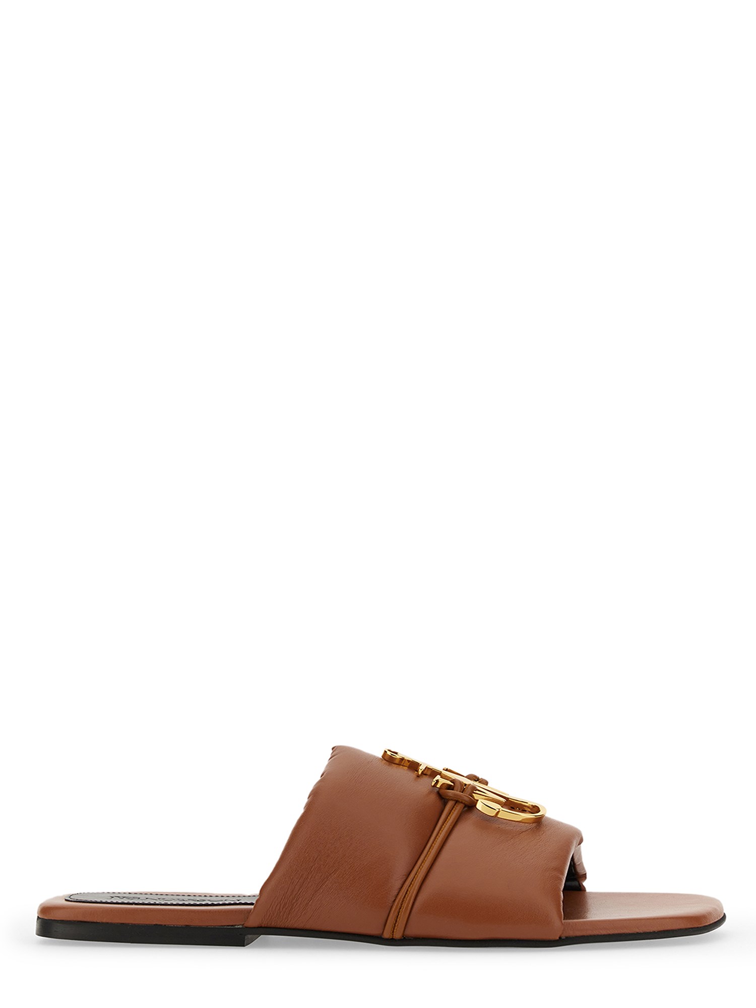 Jw Anderson Embellished Open Toe Flat Sole Mules In Buff