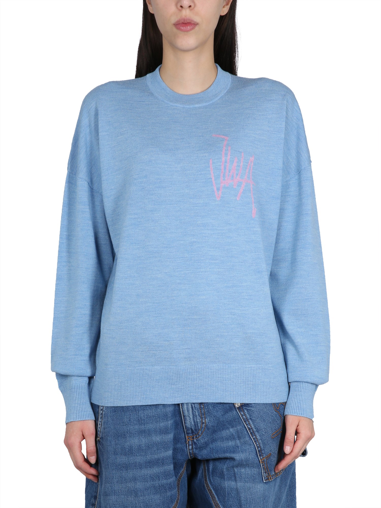 Jw Anderson J.w. Anderson Merino Wool Sweater In Blue
