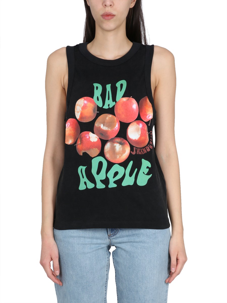 JW ANDERSON BAD APPLE タンクトップ JW Anderson “Bad Apple” Graphic Tank Top – Organic Cotton Charcoal