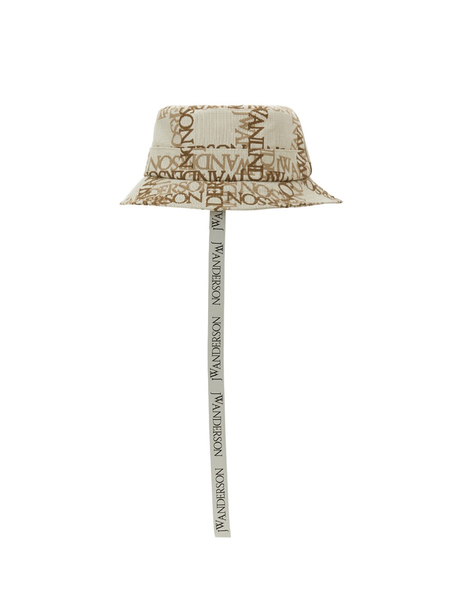 Embroidered signature bucket hat, JW Anderson