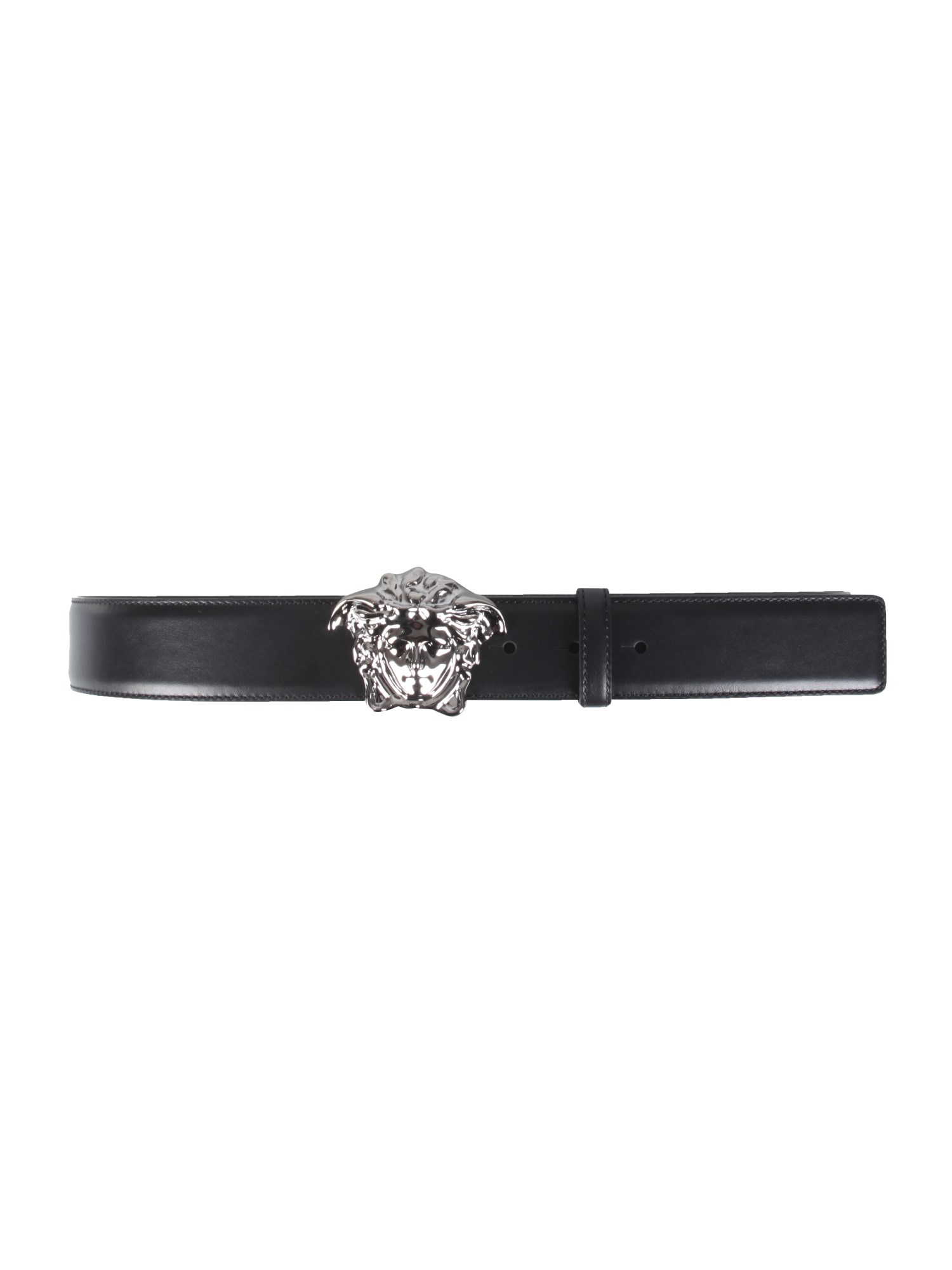 Versace La Medusa Leather Belt In Black