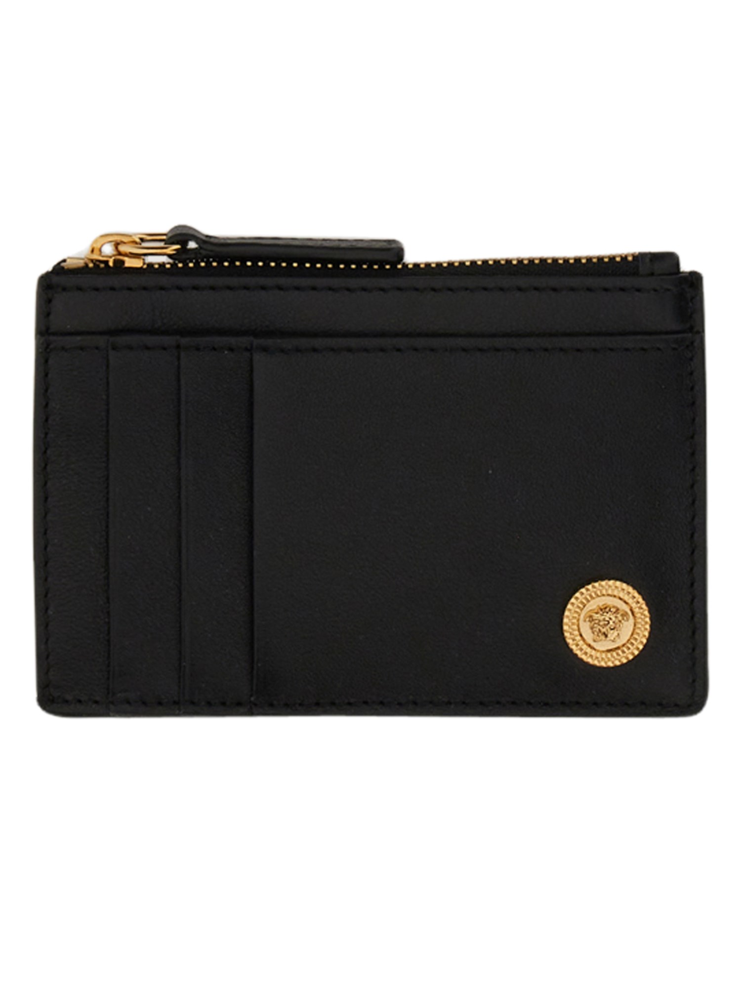 Shop Versace Medusa Card Holder In Black