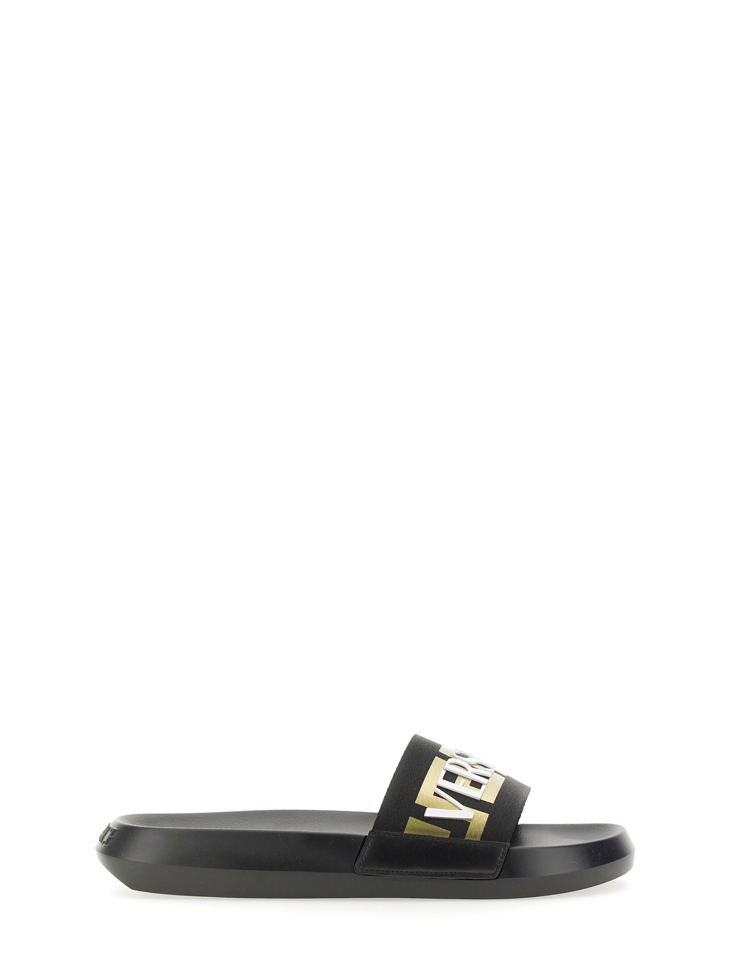 Versace La Greca Logo Pool Slide Sandal In Black ModeSens