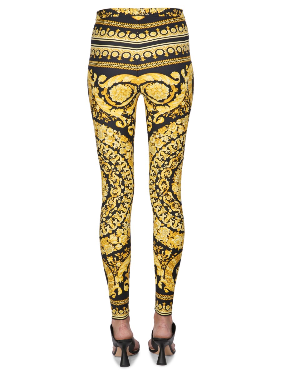 VERSACE - NYLON LEGGINGS WITH BAROQUE LOGO AND MEDUSA - Eleonora Bonucci