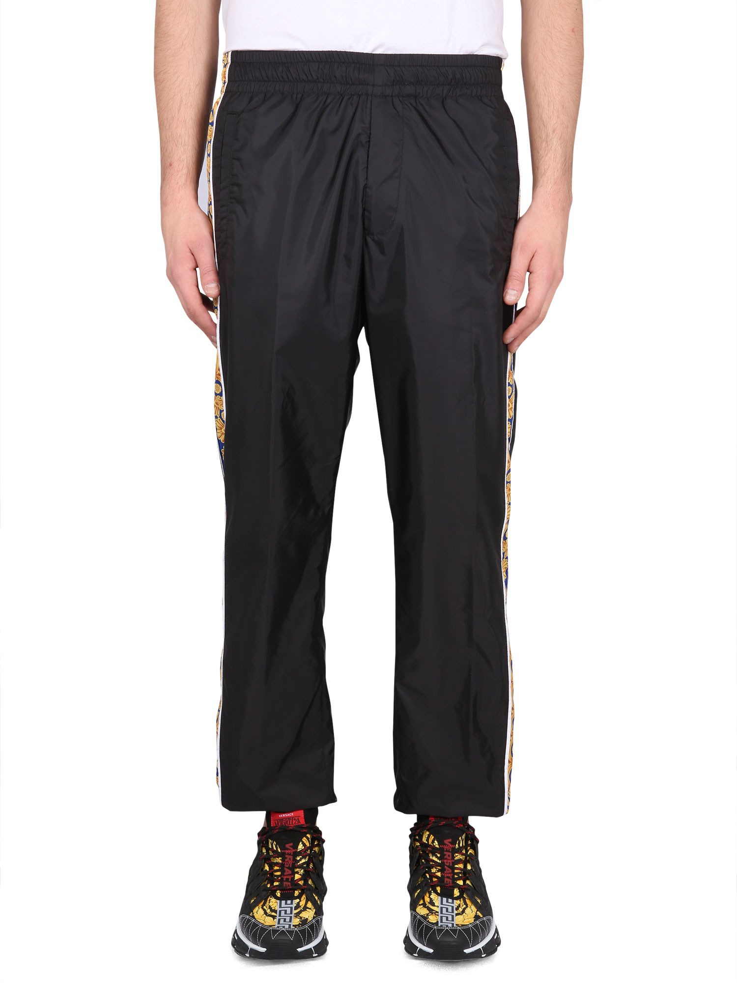 versace jogging pants with baroque print