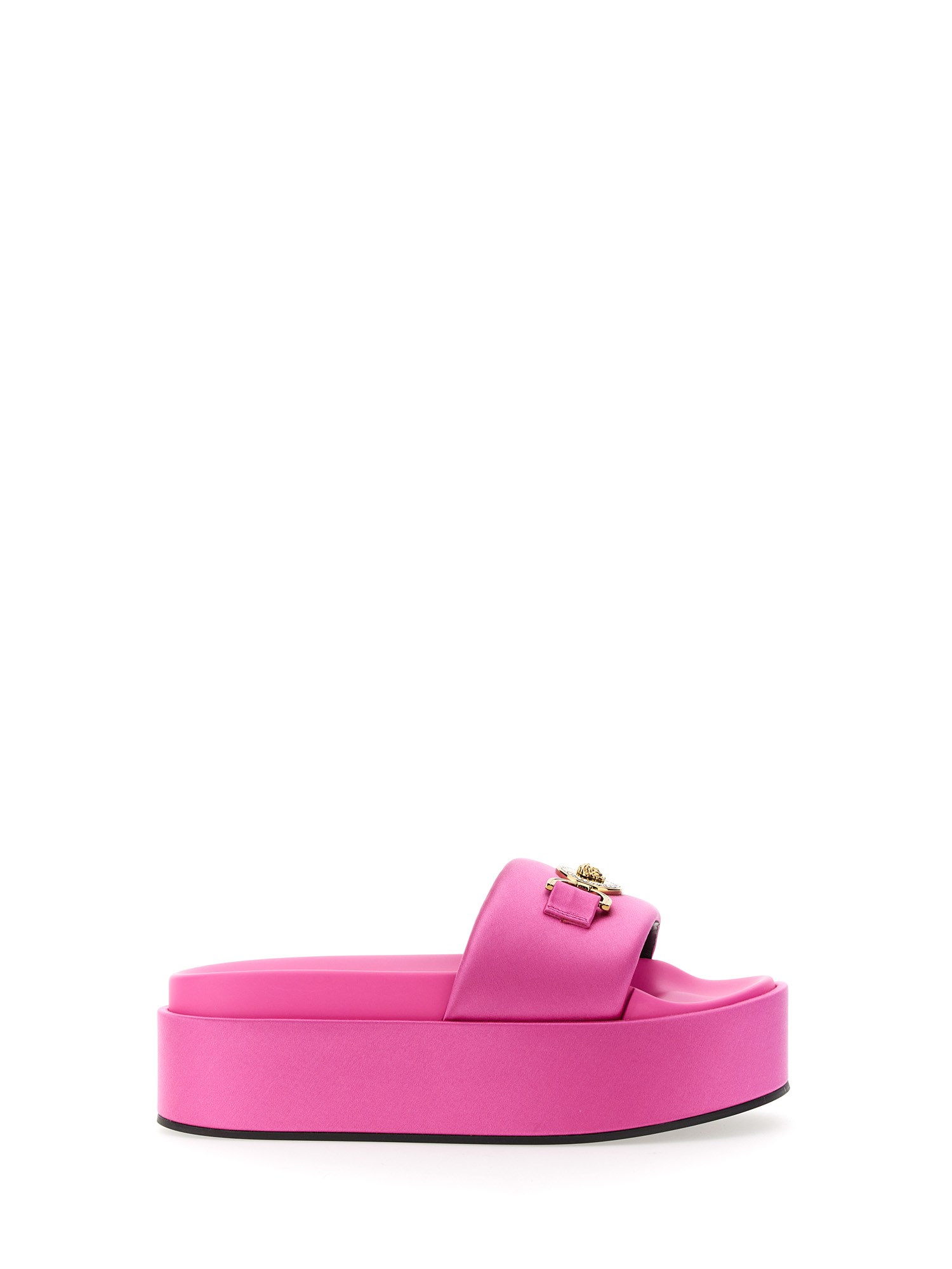 Shop Versace Biggie Medusa Platform Sandals In Pink