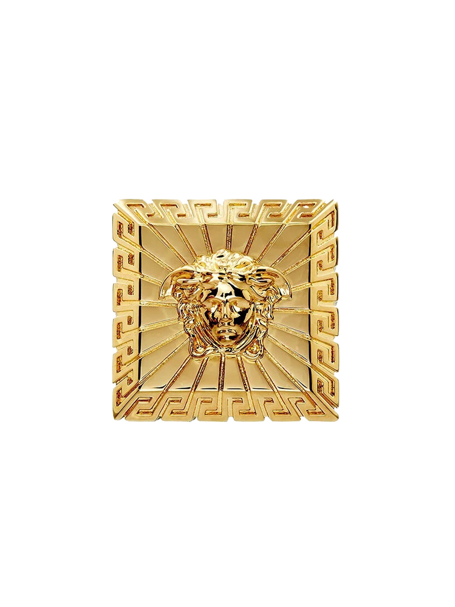 Versace Square Jellyfish Ring In Gold