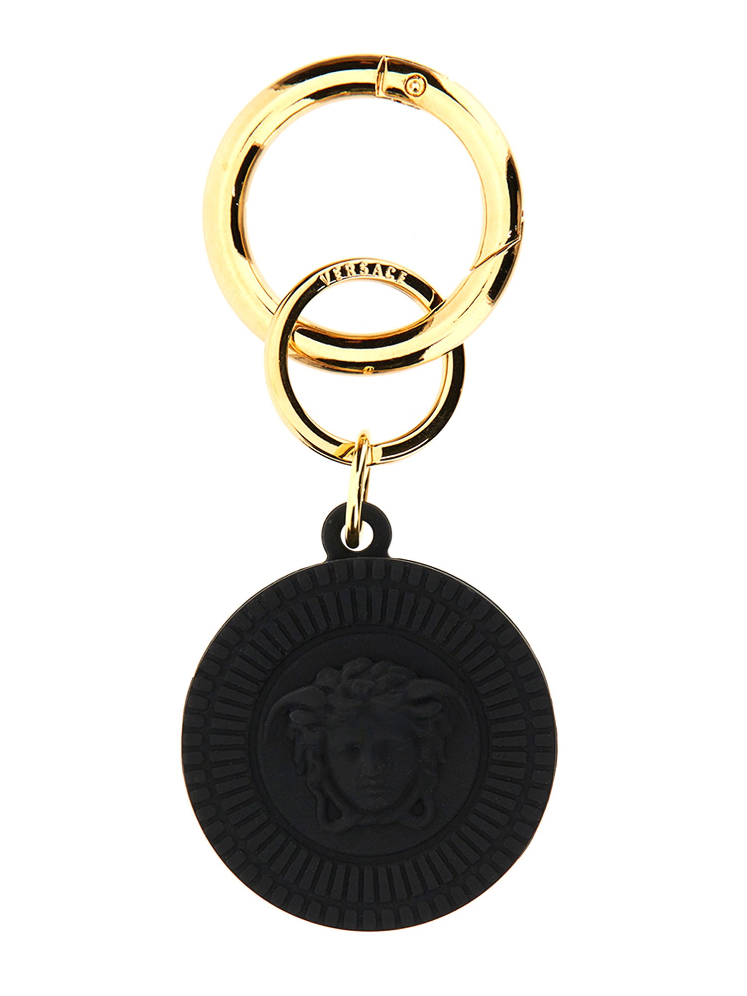 Versace Jellyfish Biggie Air Tag Keychain In Black