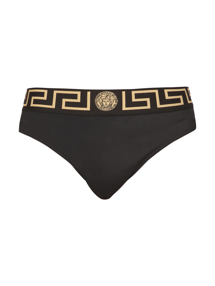 Slip da bagno con stampa Barocco, Versace, Donna