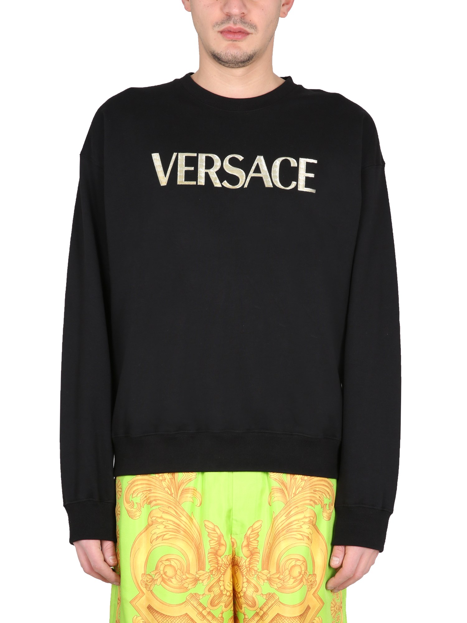 Shop Versace Crewneck Sweatshirt In Black