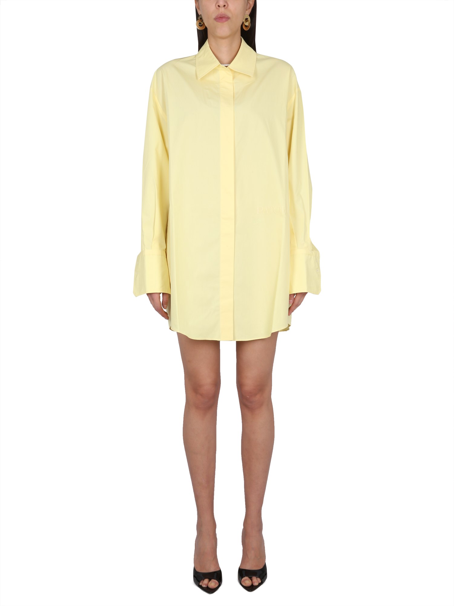 Shop Patou Shirt Dress In Yellow