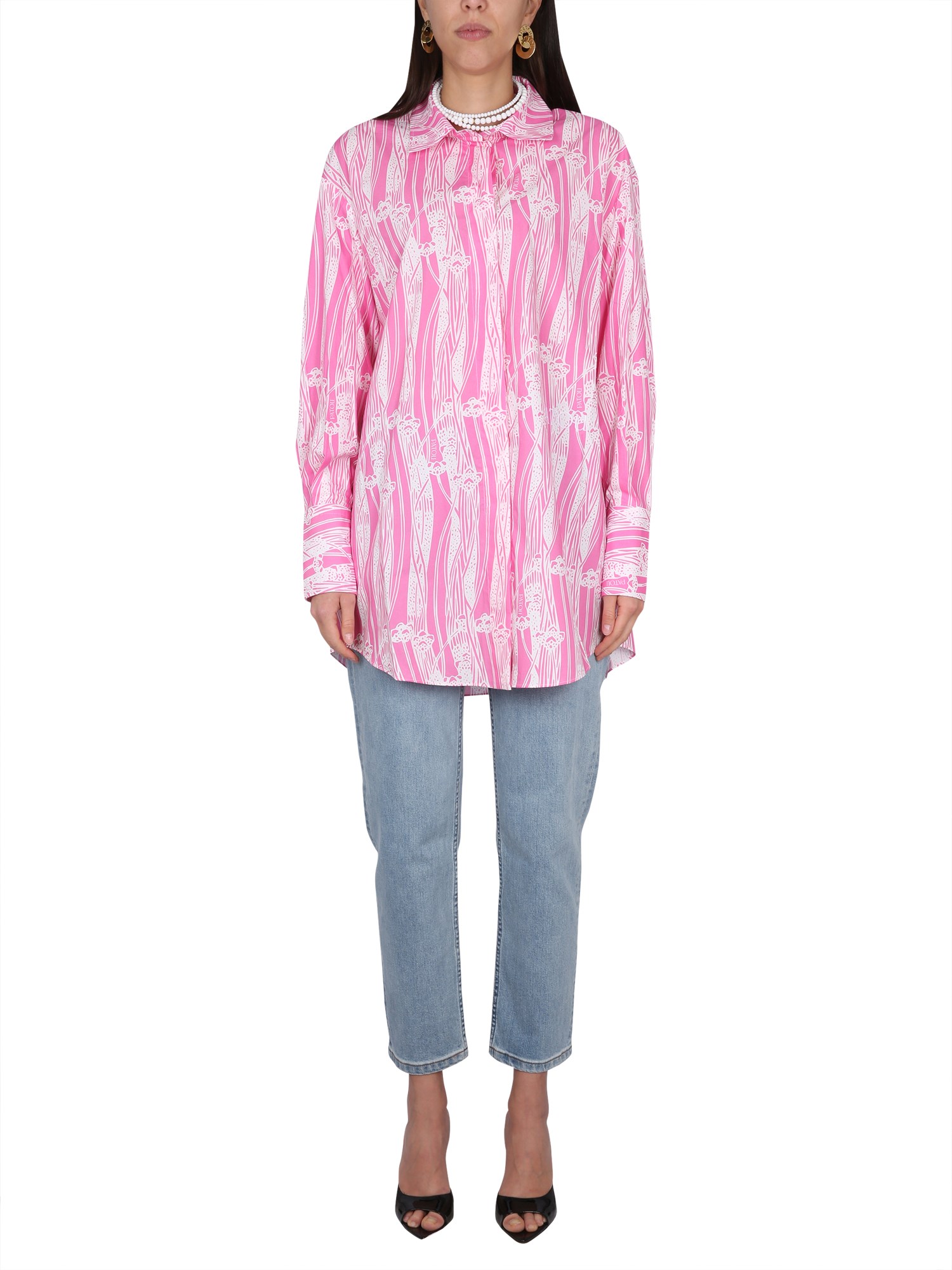 Shop Patou Shirt Dress In Pink