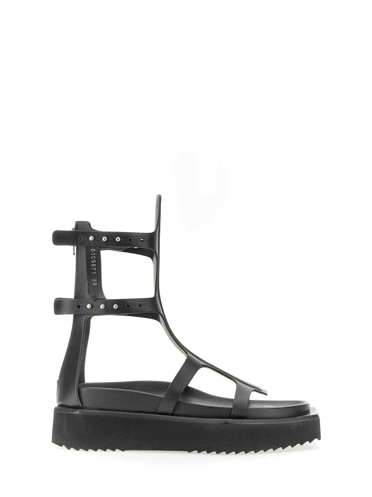 Shop Rick Owens Sandal Turbo Cyclops Spartan In Black