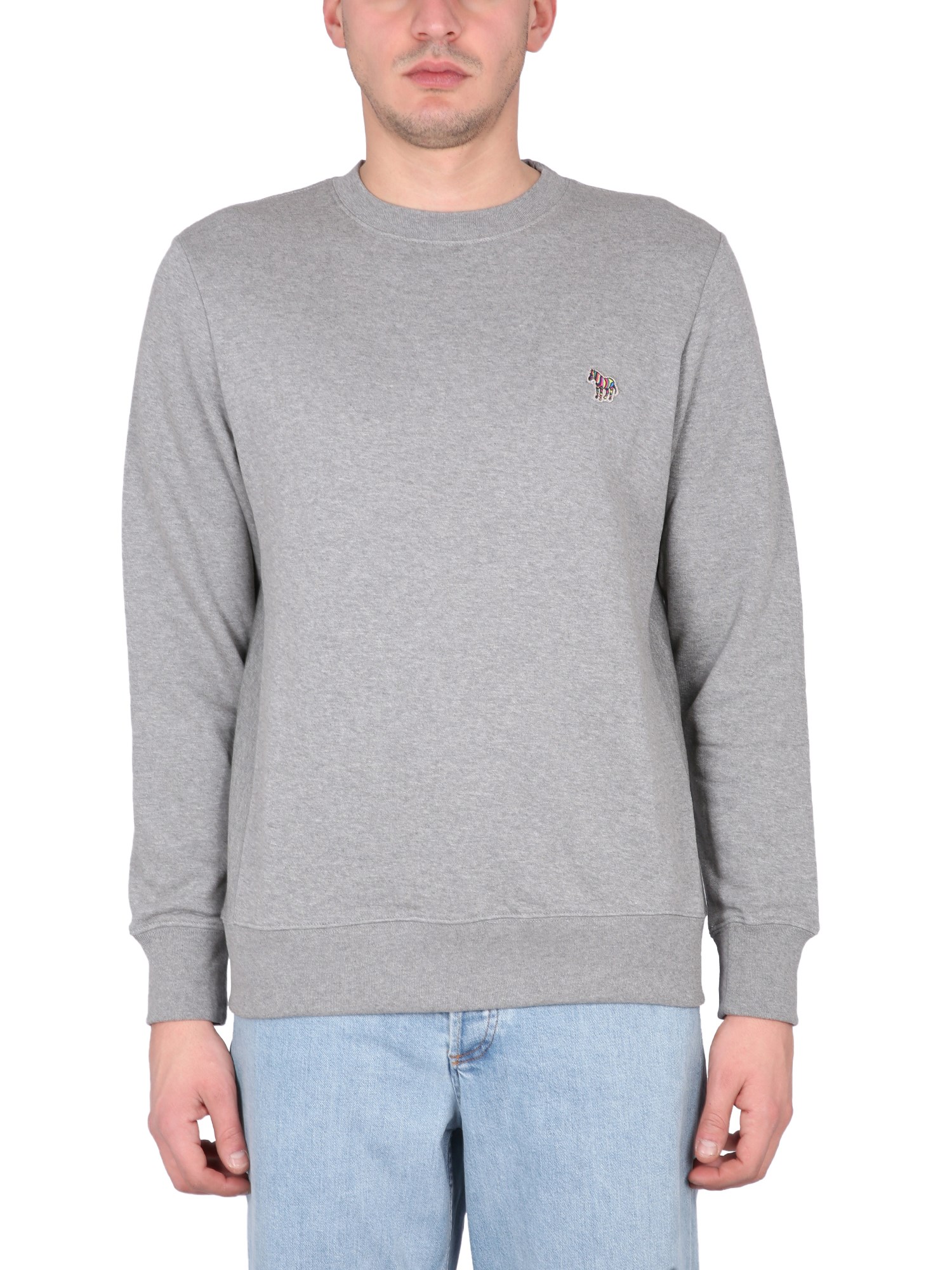 Shop Ps By Paul Smith Sweatshirt With Zebra Patch In Grey