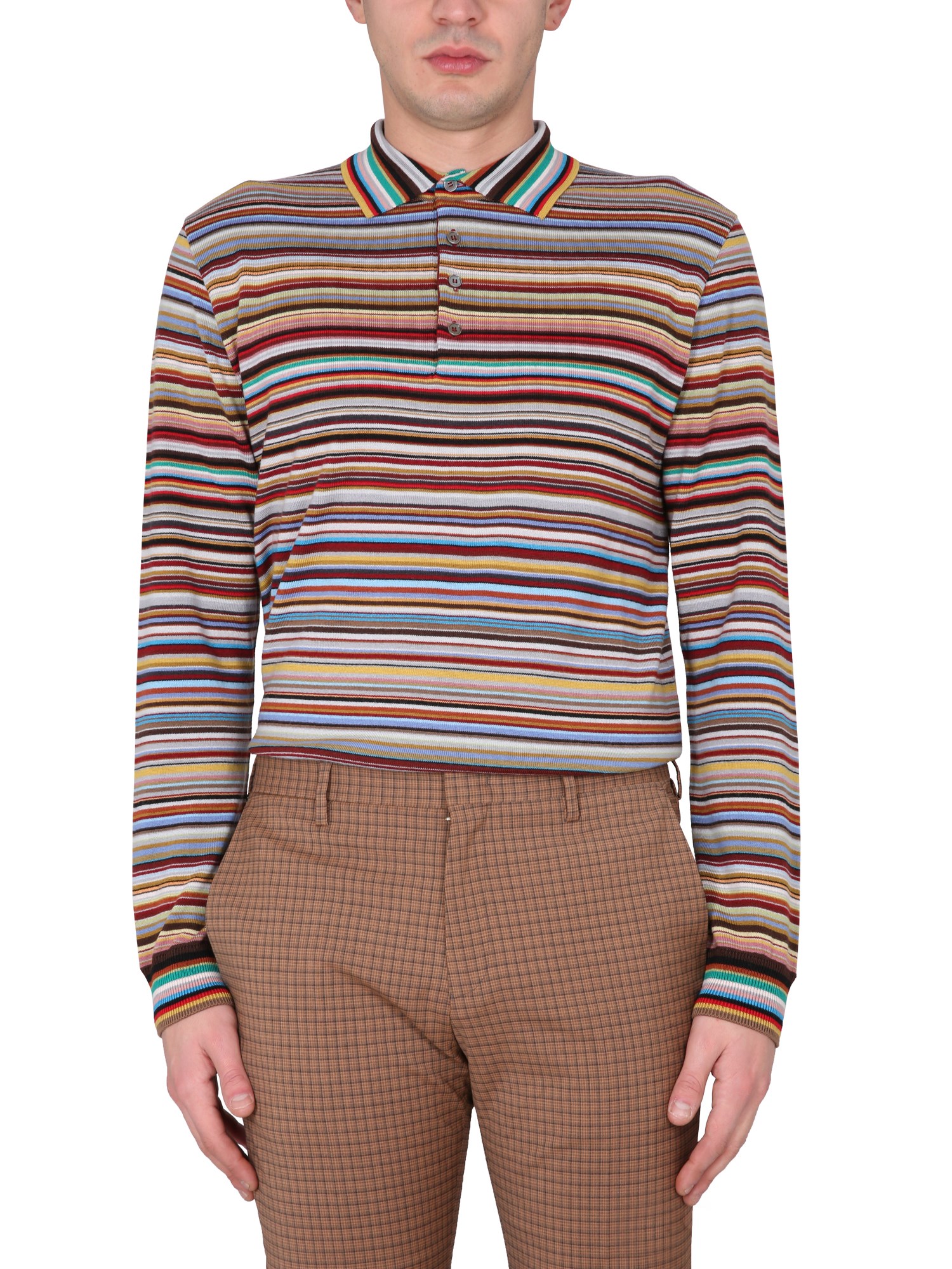 Shop Paul Smith Polo Shirt In Multicolour