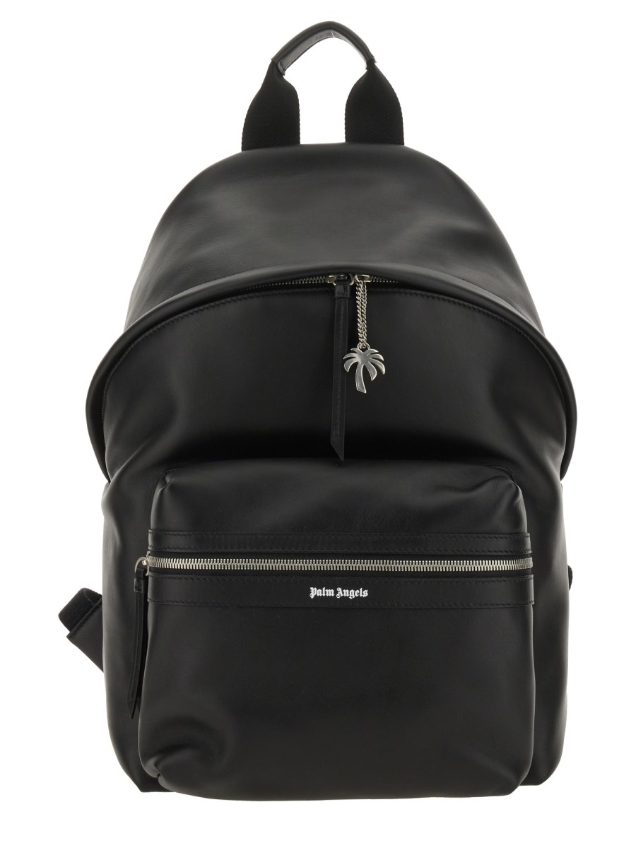 PALM ANGELS LEATHER LOGO BACKPACK Eleonora Bonucci