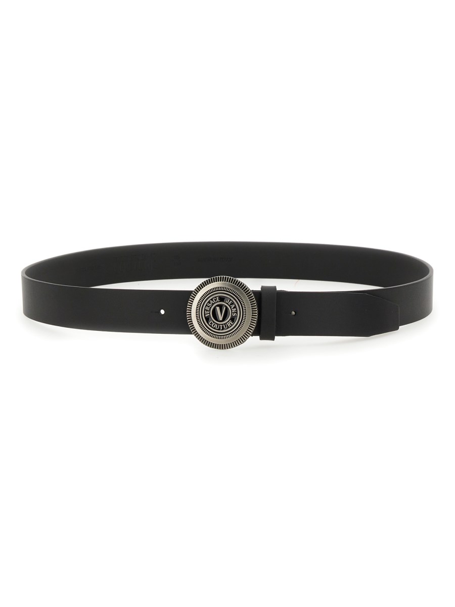 VERSACE JEANS COUTURE - LEATHER BELT WITH LOGO - Eleonora Bonucci