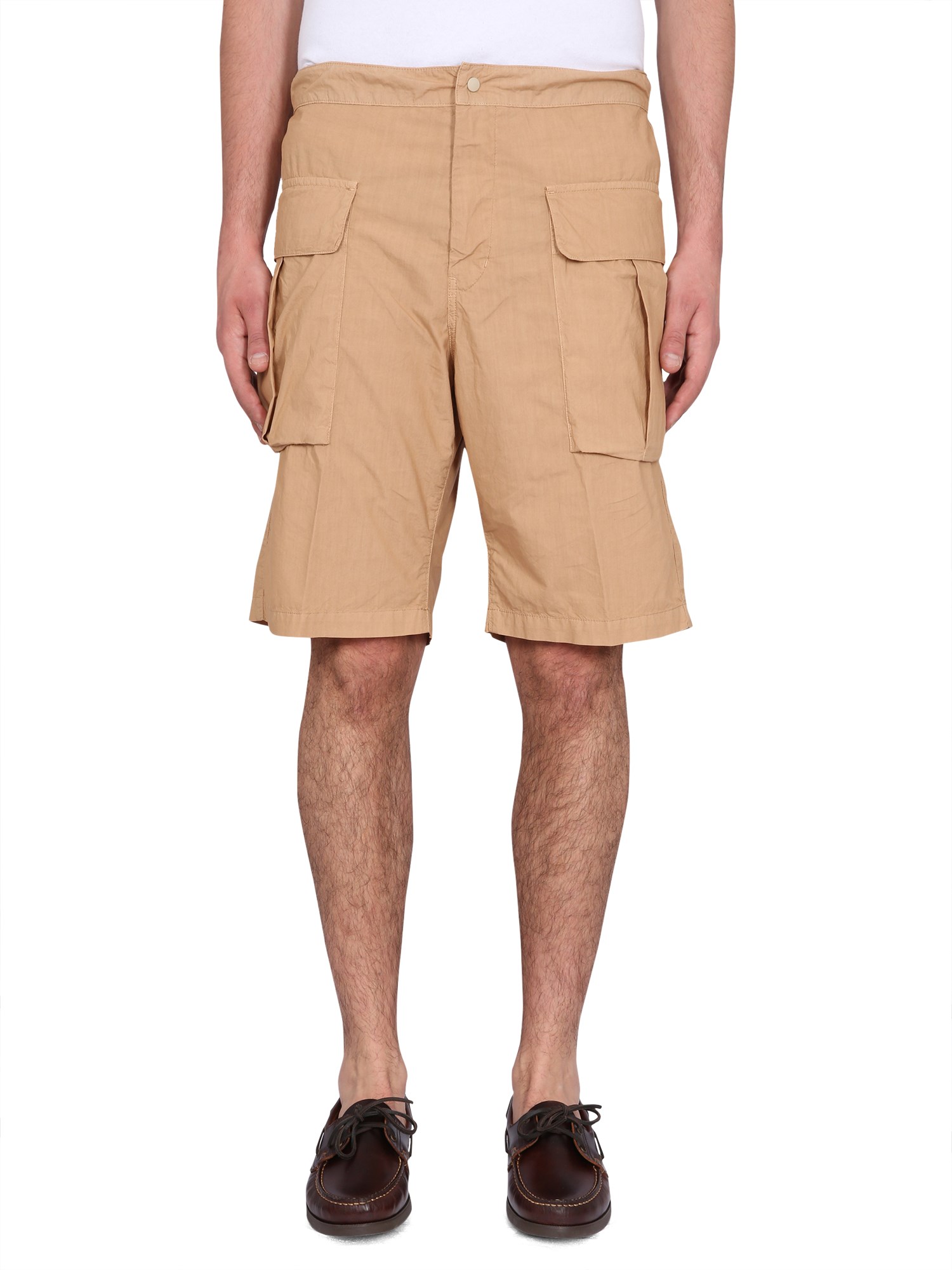 Aspesi Lou Bermuda Shorts Elastic Waistband In Yellow