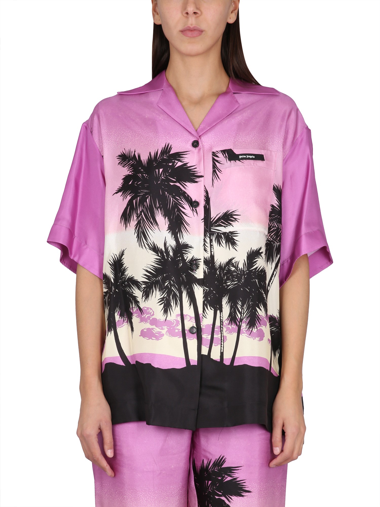 palm angels sunset print shirt