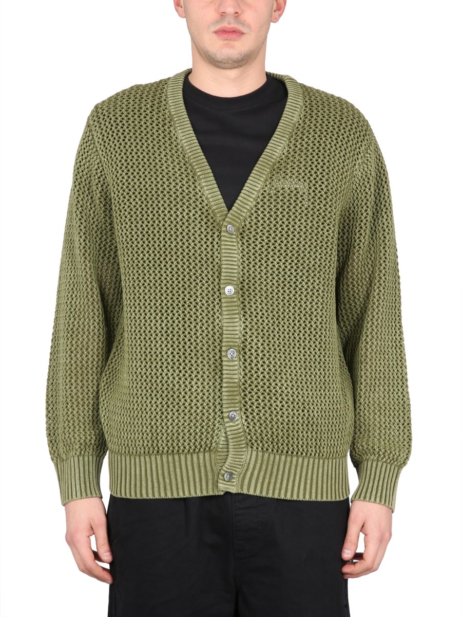 STUSSY - WIDE RIB KNIT V-NECK CARDIGAN - Eleonora Bonucci