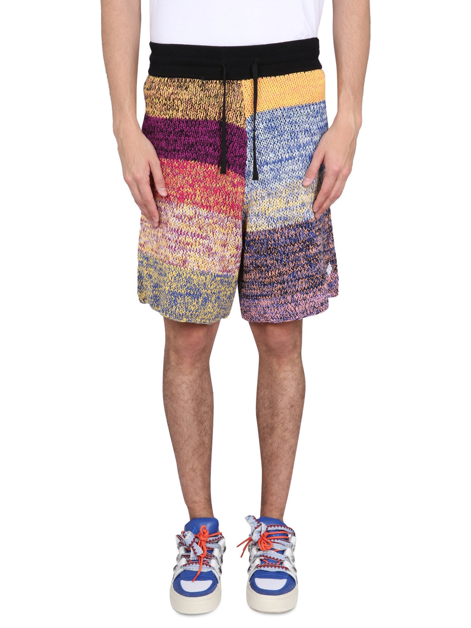 Marcelo Burlon County Of Milan Multicolour-stripes Knitted Shorts In Multicolour